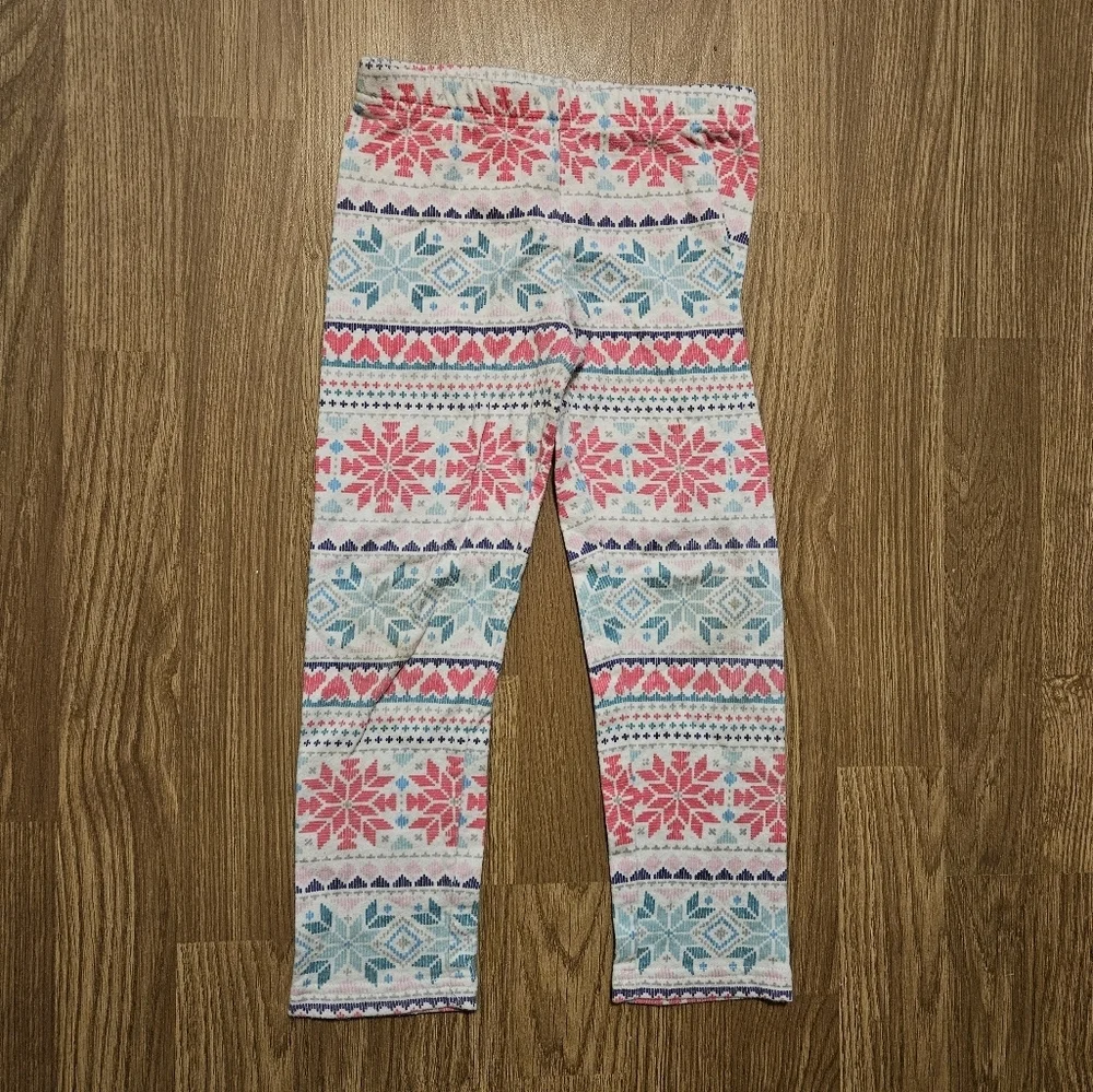Carter's Festive Patterned Leggings - Pink, Blue, White
